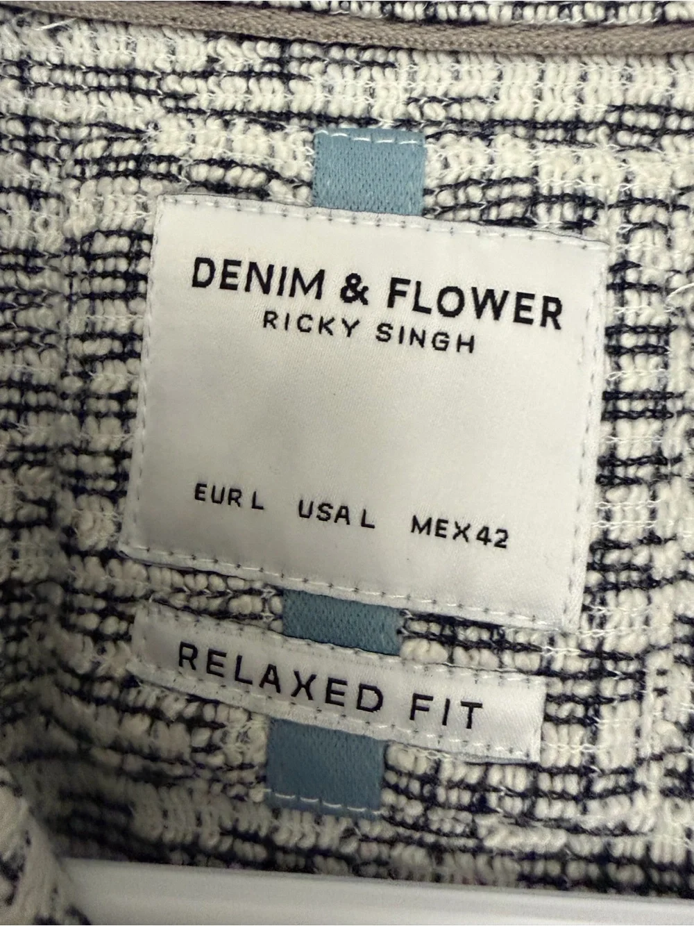 Denim & Flower Mens Large Camp Shirt Short Sleeve Textured Knit Relaxed(A917)
